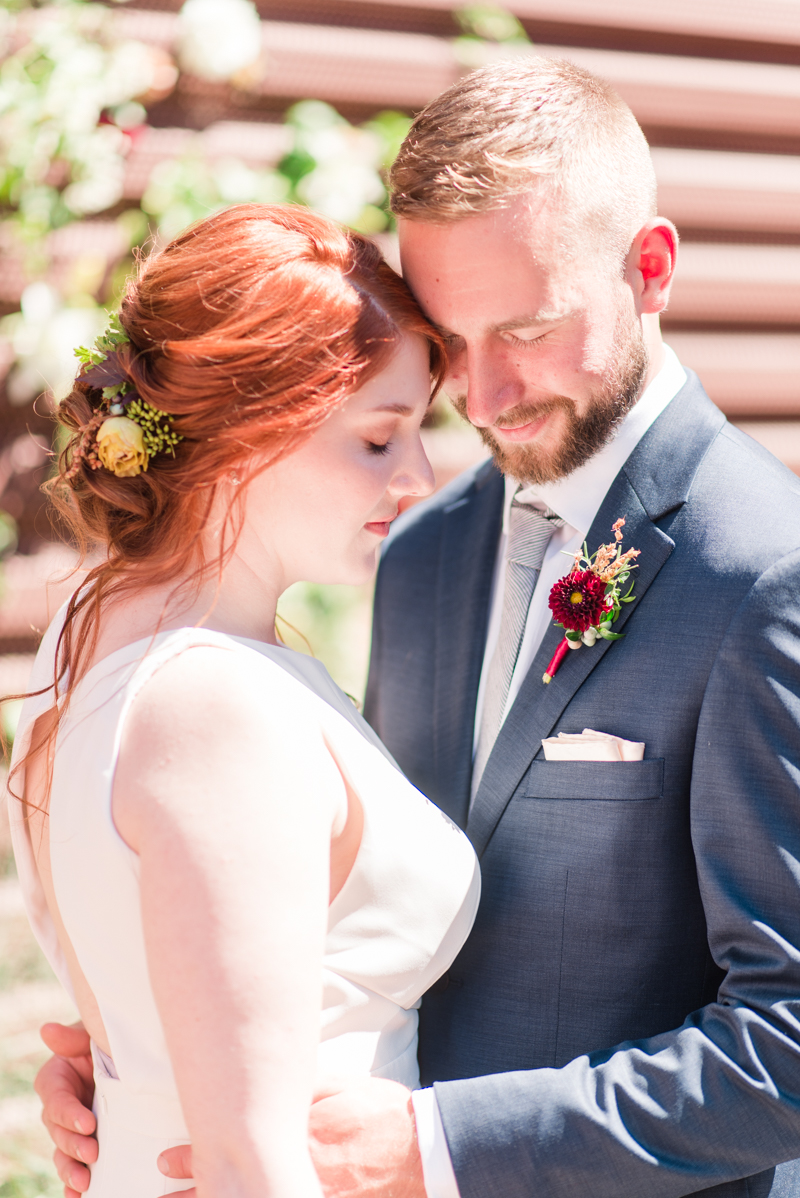 Wedding bride and groom at La Cuchara Baltimore styled shoot