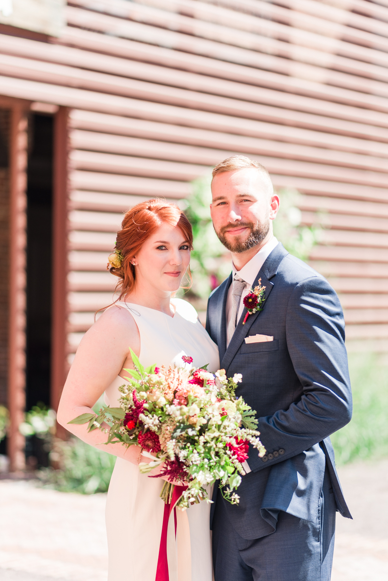 Wedding bride and groom at La Cuchara Baltimore styled shoot