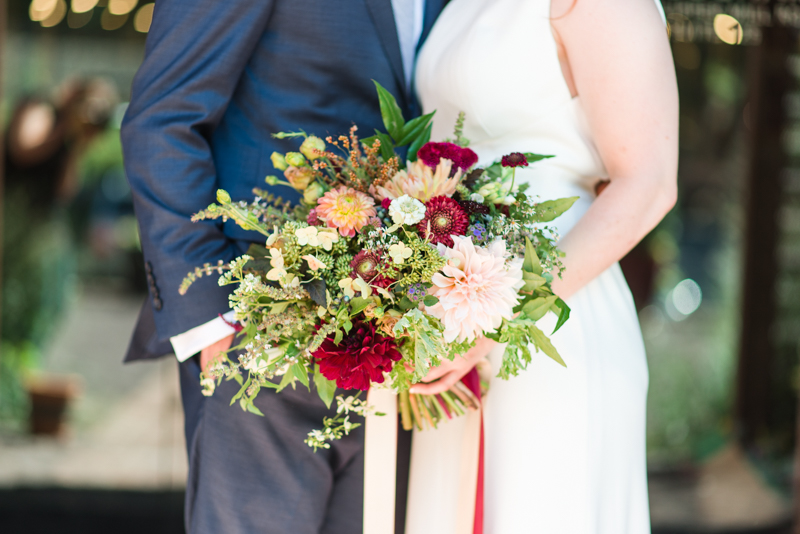 Wedding bouquet florals by Local Color Flowers at La Cuchara Baltimore styled shoot