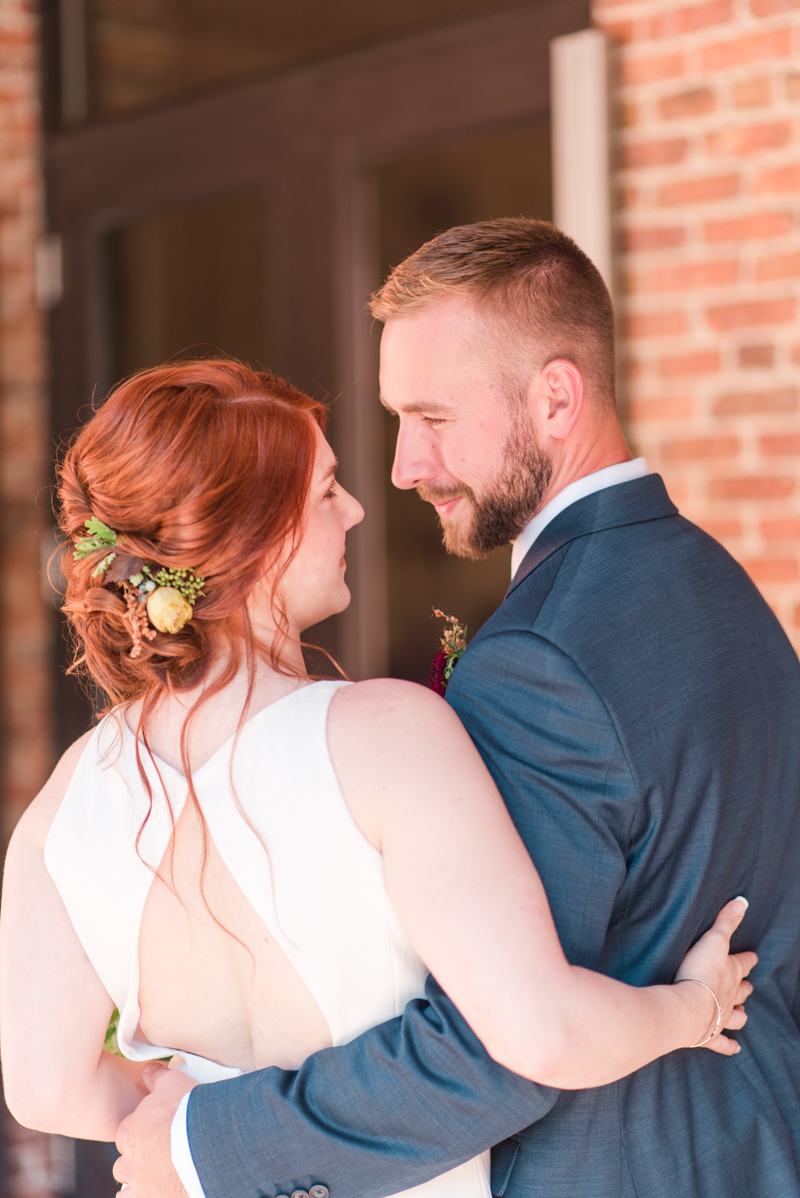 Wedding bride and groom at La Cuchara Baltimore styled shoot