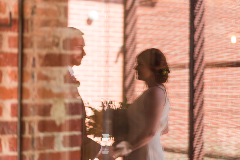 Wedding bride and groom at La Cuchara Baltimore styled shoot