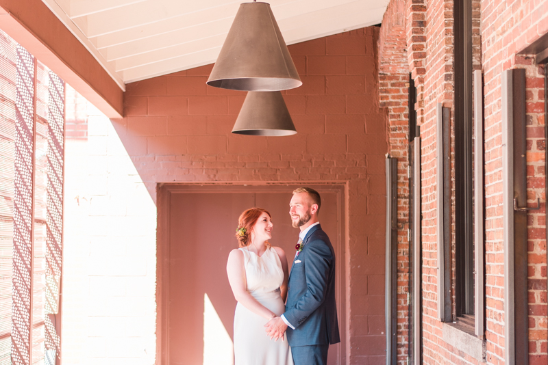 Wedding bride and groom at La Cuchara Baltimore styled shoot