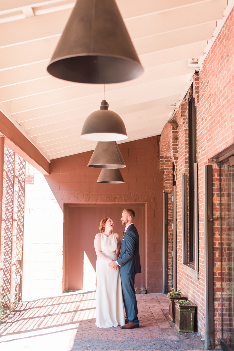 Wedding bride and groom at La Cuchara Baltimore styled shoot