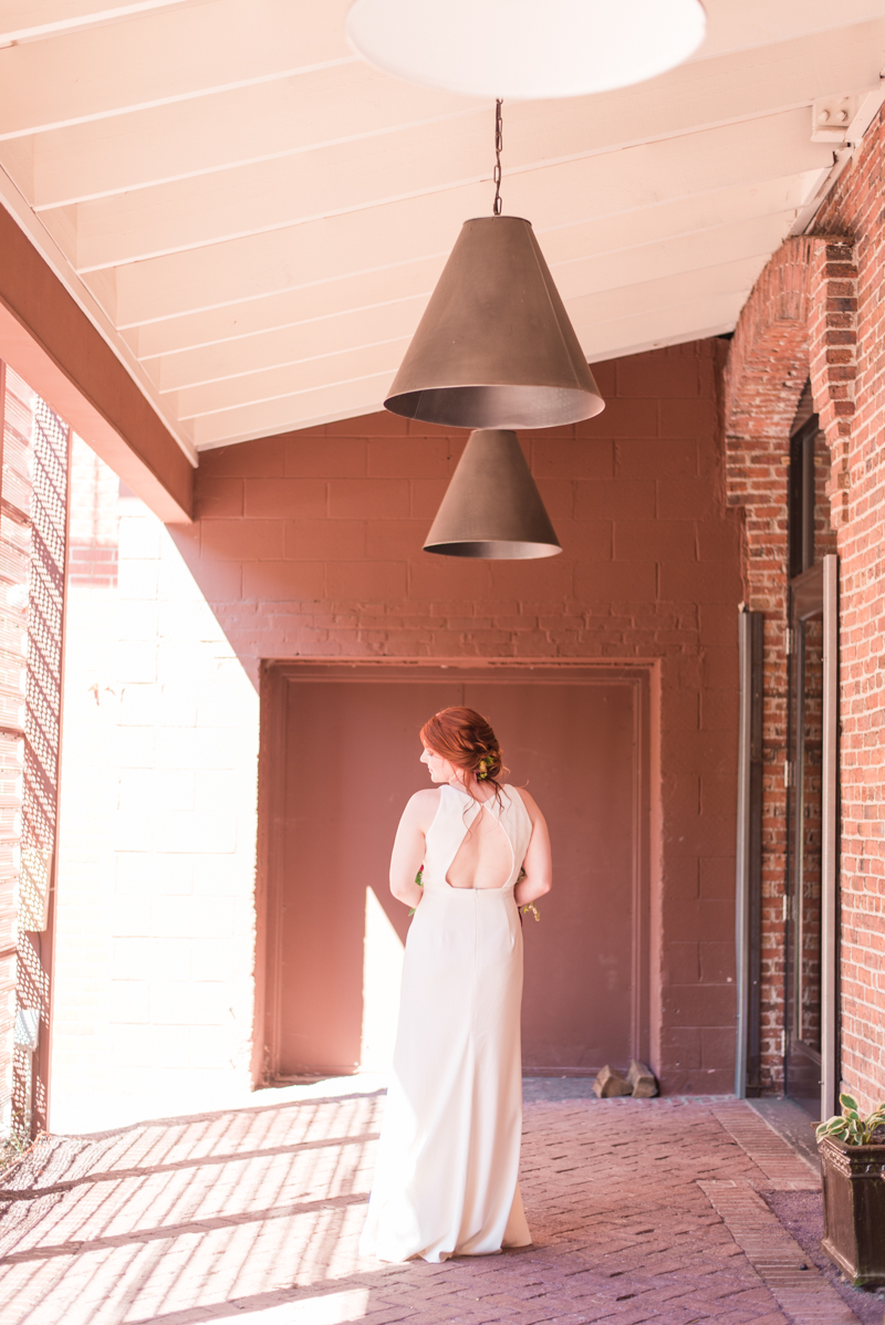 Wedding bride and groom at La Cuchara Baltimore styled shoot