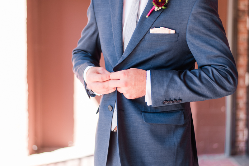 Wedding bride and groom at La Cuchara Baltimore styled shoot