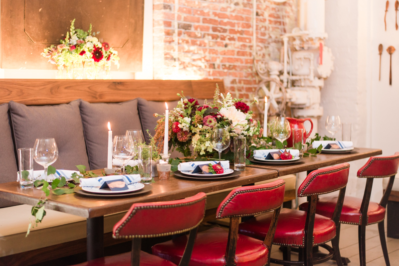 Wedding reception at La Cuchara Baltimore styled shoot