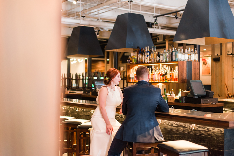 Wedding reception bride and groom at La Cuchara Baltimore styled shoot