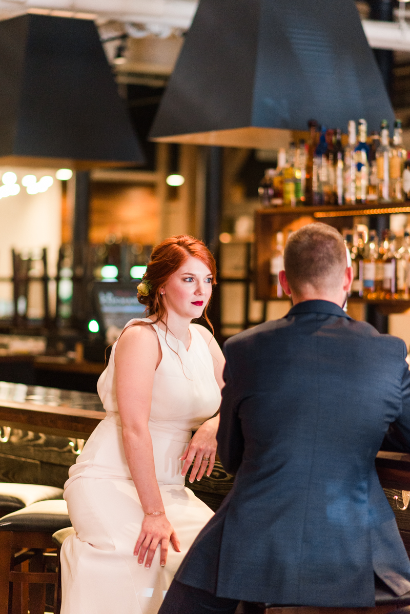 Wedding reception bride and groom at La Cuchara Baltimore styled shoot