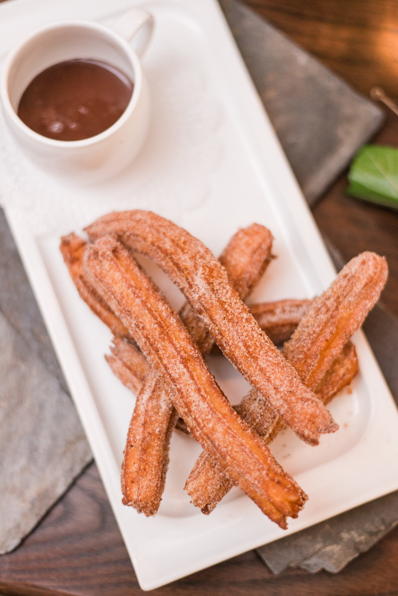 Wedding reception dessert table churros at La Cuchara Baltimore styled shoot