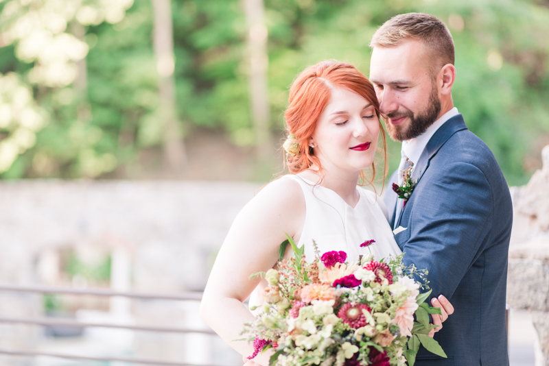 Wedding bride and groom at Clipper Mill, Maryland