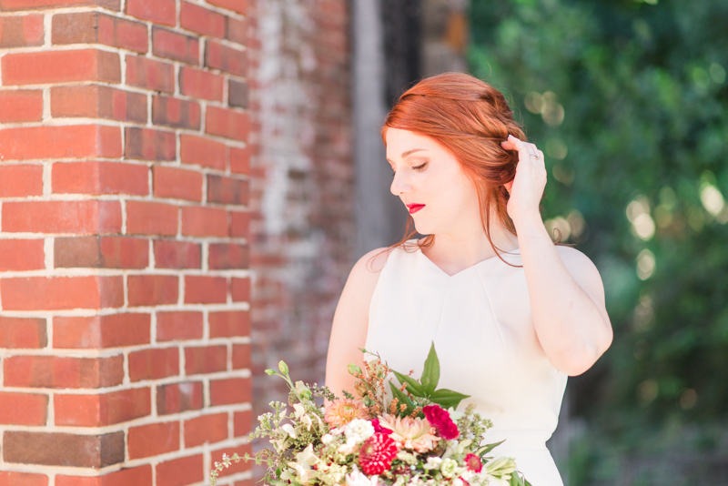 Wedding bride and groom at Clipper Mill, Maryland