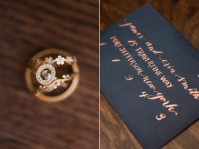 Wedding rings from St Johns Jewelers at La Cuchara Baltimore styled shoot