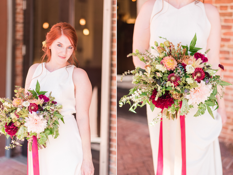 Wedding bouquet florals by Local Color Flowers at La Cuchara Baltimore styled shoot