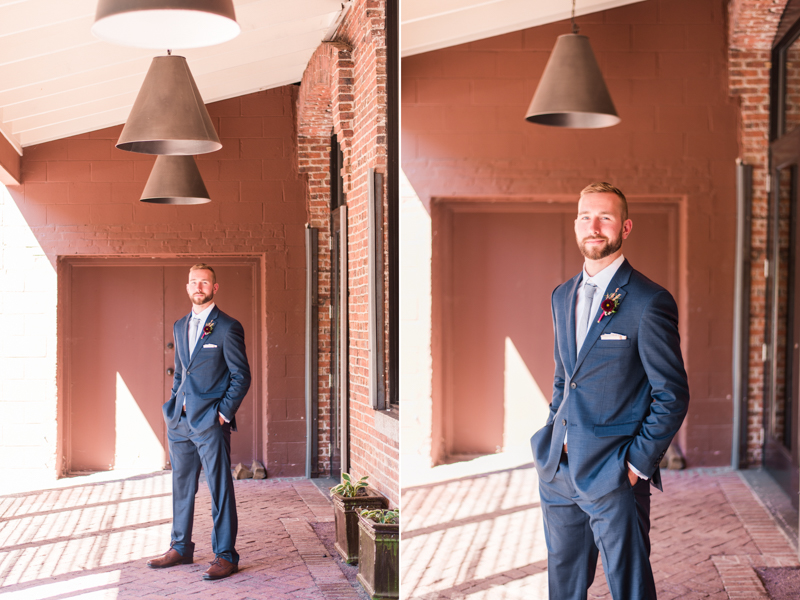 Wedding bride and groom at La Cuchara Baltimore styled shoot