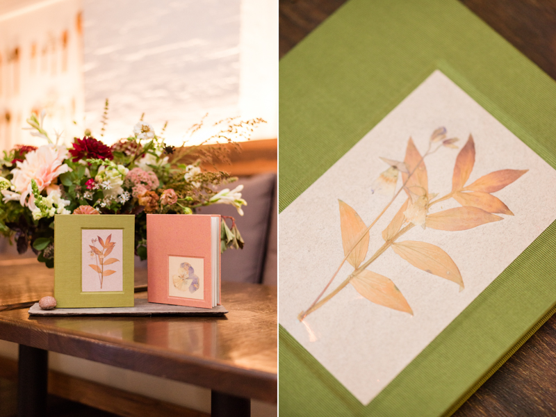 Wedding reception guestbook at La Cuchara Baltimore styled shoot