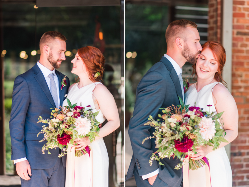 Wedding bride and groom at La Cuchara Baltimore styled shoot