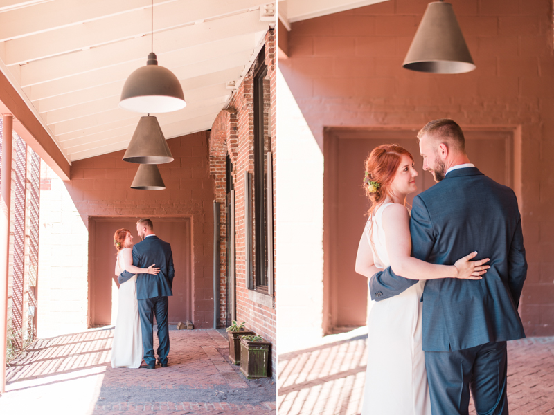 Wedding bride and groom at La Cuchara Baltimore styled shoot