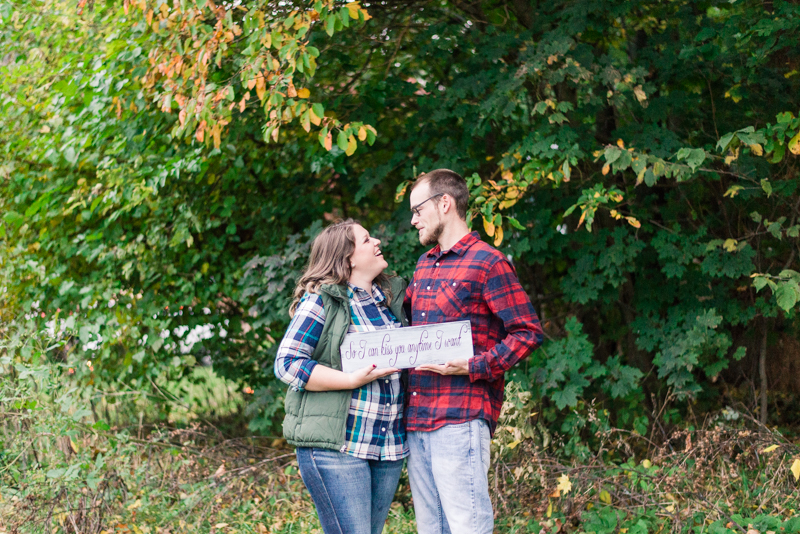 Fall engagement session with sign in Granite Hill Camping Resort