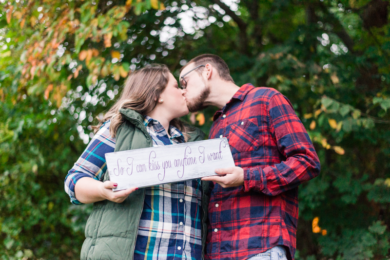 Fall engagement session with sign in Granite Hill Camping Resort