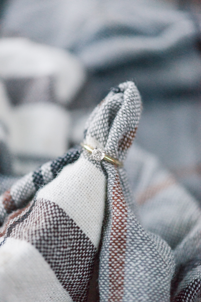 Fall engagement ring in Gettysburg campground