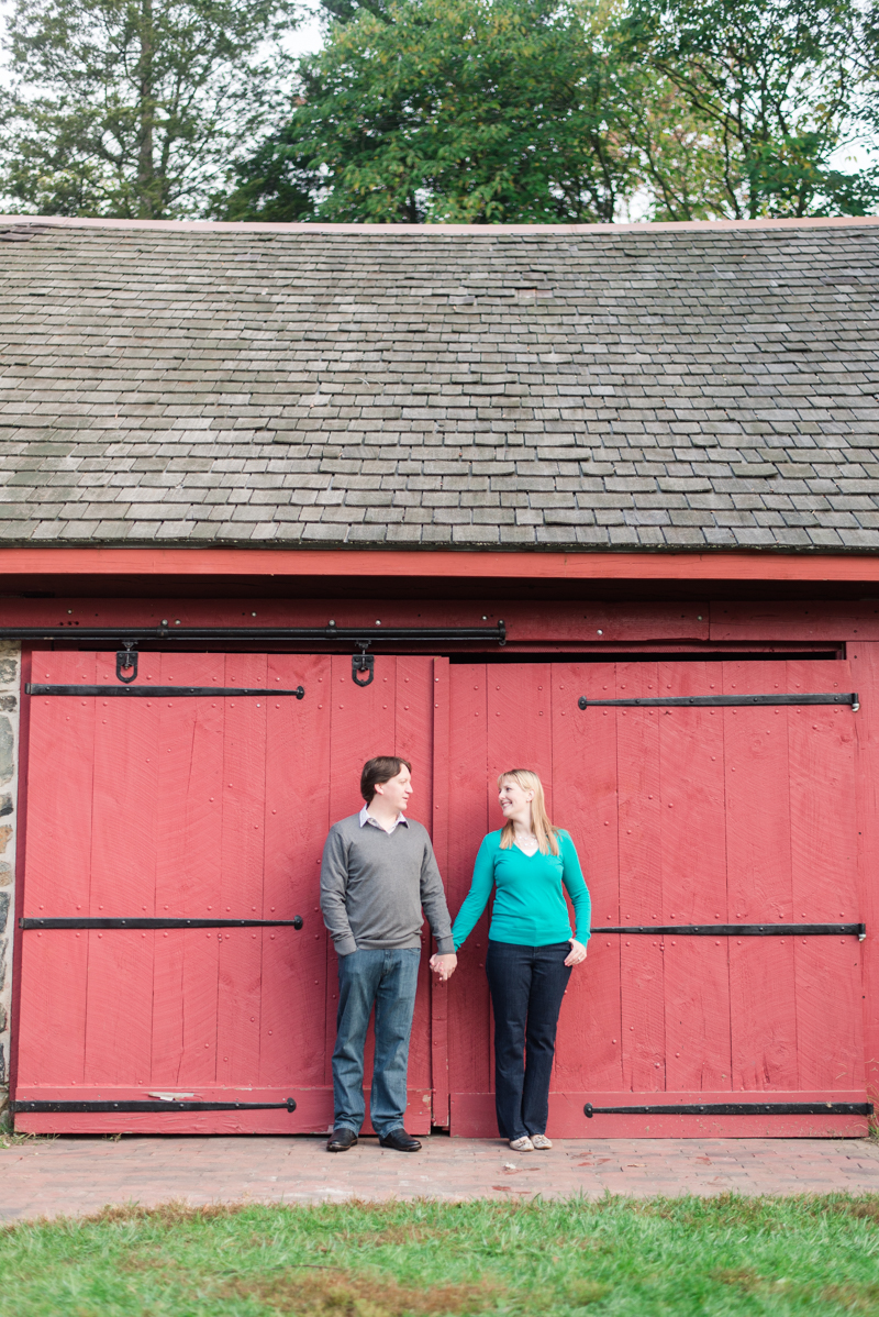 Jerusalem Mill red barn engagement session in maryland