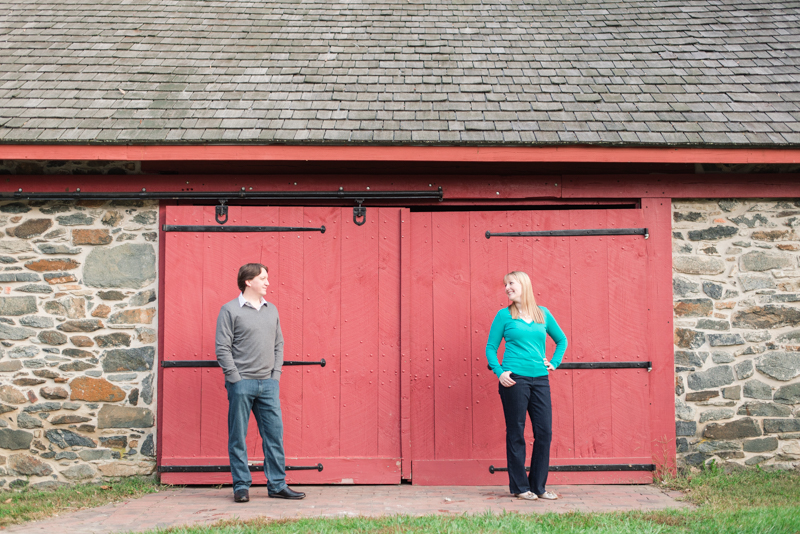 Jerusalem Mill red barn engagement session in maryland