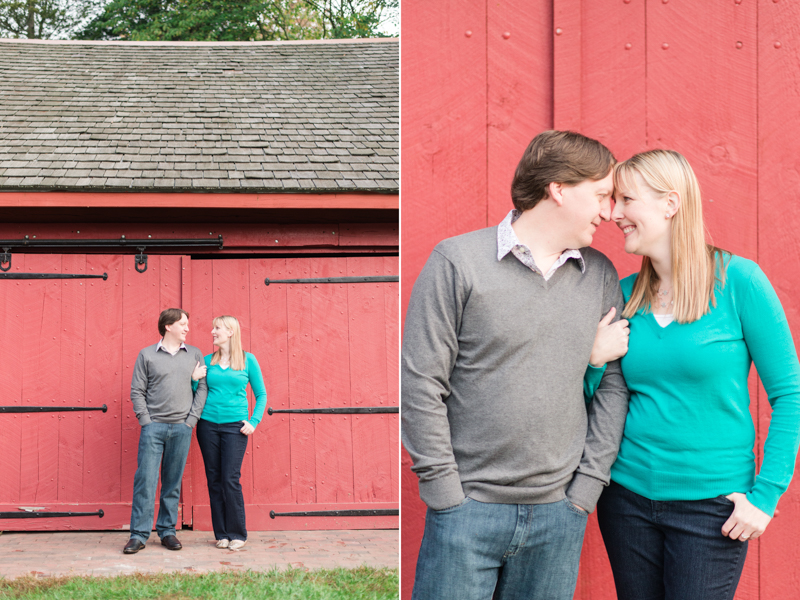 Jerusalem Mill red barn engagement session in maryland