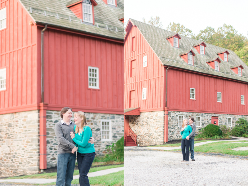 Jerusalem Mill red barn engagement session in maryland