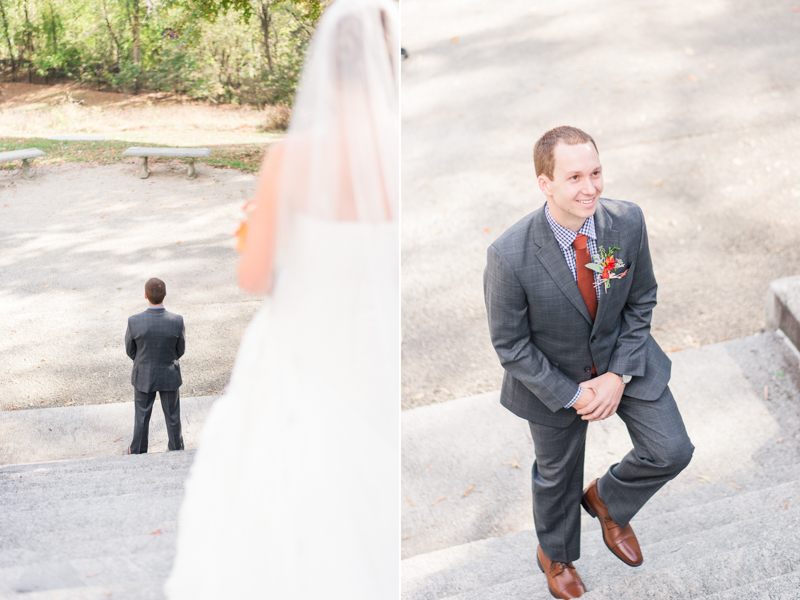 patapsco female institute ellicott city fall wedding first look