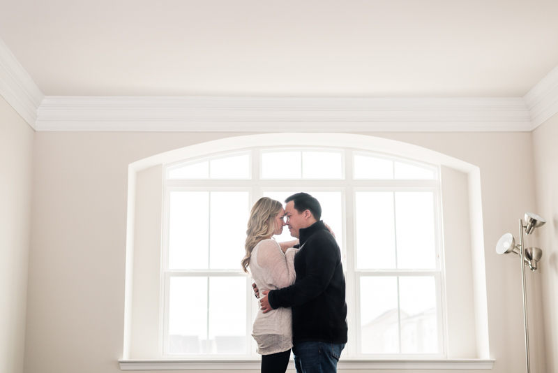 clarksburg maryland home engagement photography wedding couple