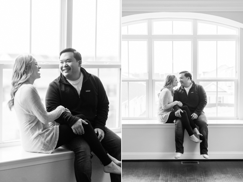 clarksburg maryland home engagement photography wedding couple