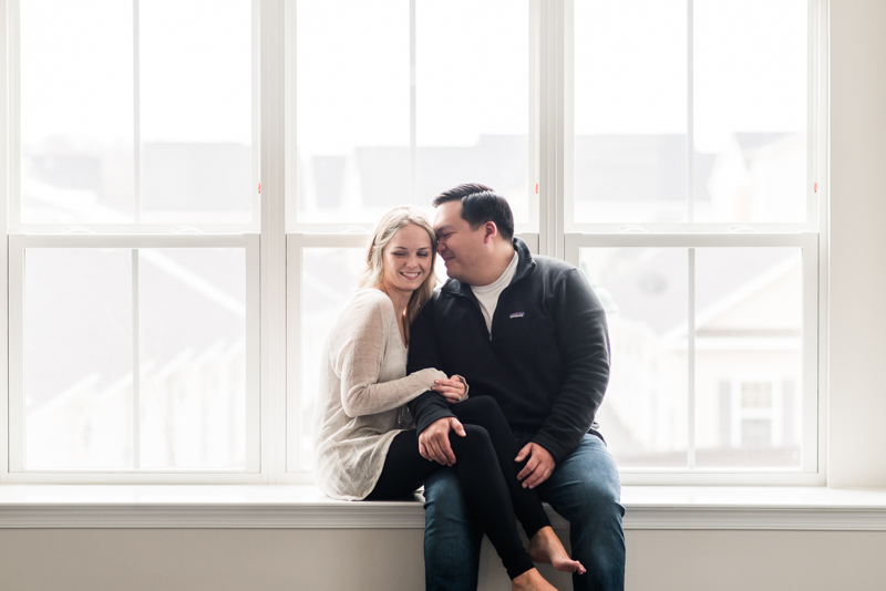 clarksburg maryland home engagement photography wedding couple