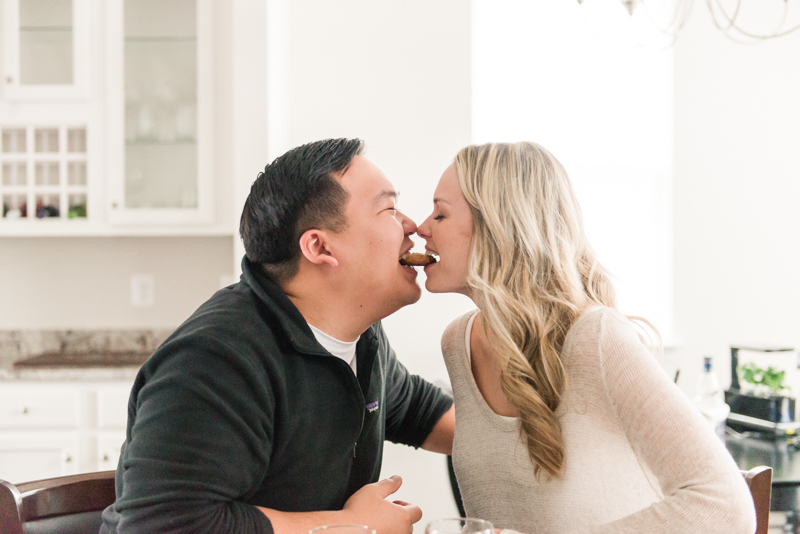 clarksburg maryland home engagement photography wedding couple