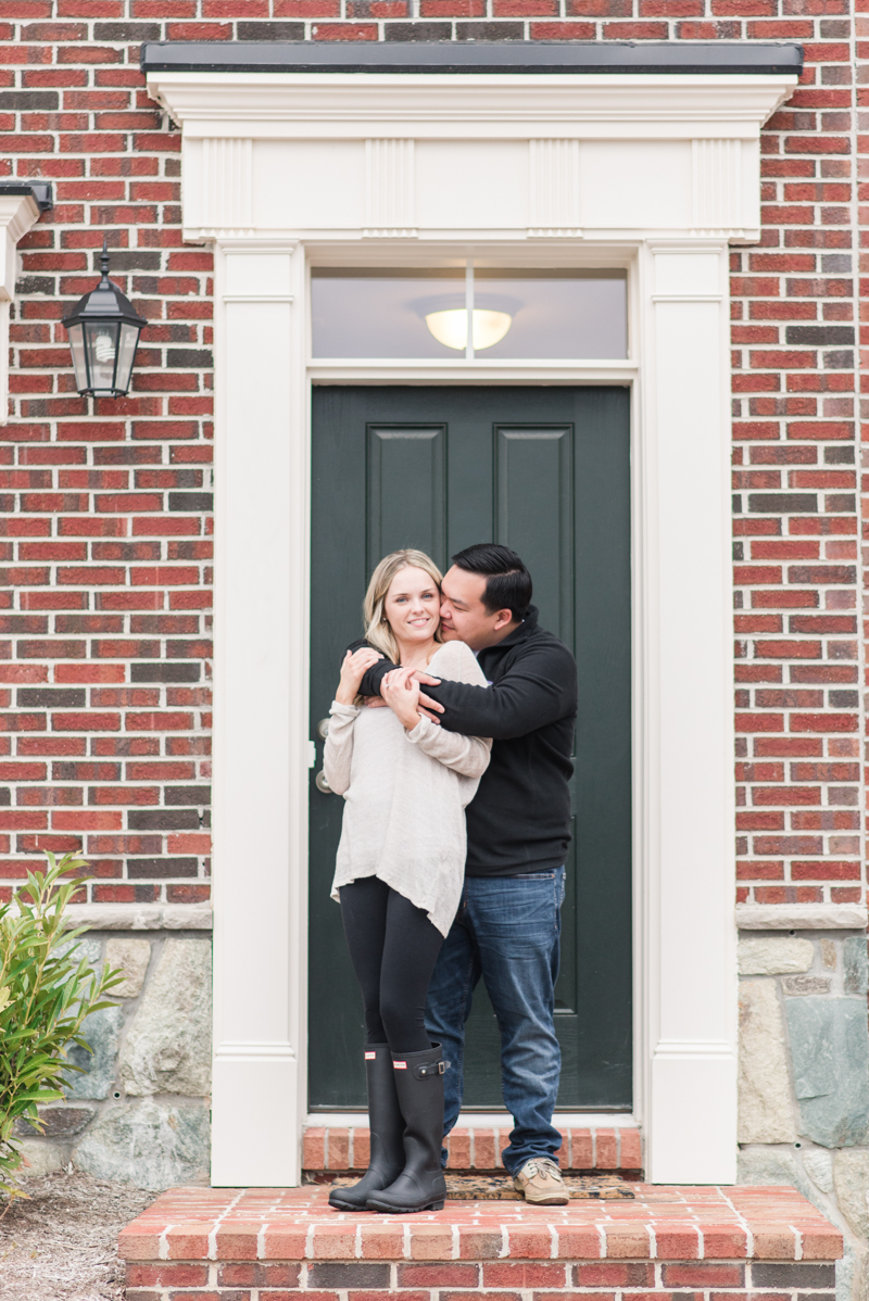 clarksburg maryland home engagement photography wedding couple