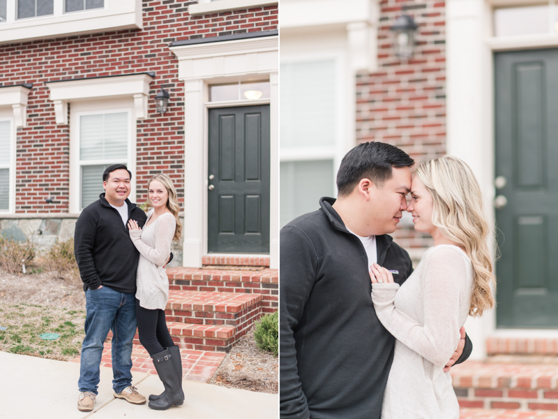 clarksburg maryland home engagement photography wedding couple