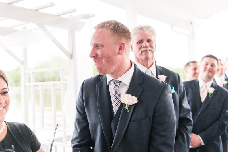 wedding photographers in maryland anchor inn pasadena groom crying ceremony