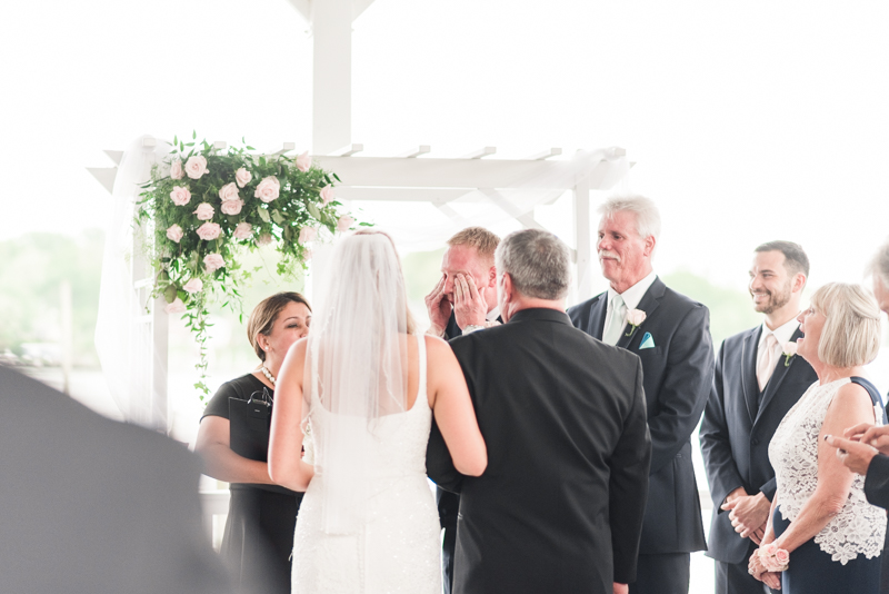 wedding photographers in maryland anchor inn pasadena groom crying ceremony