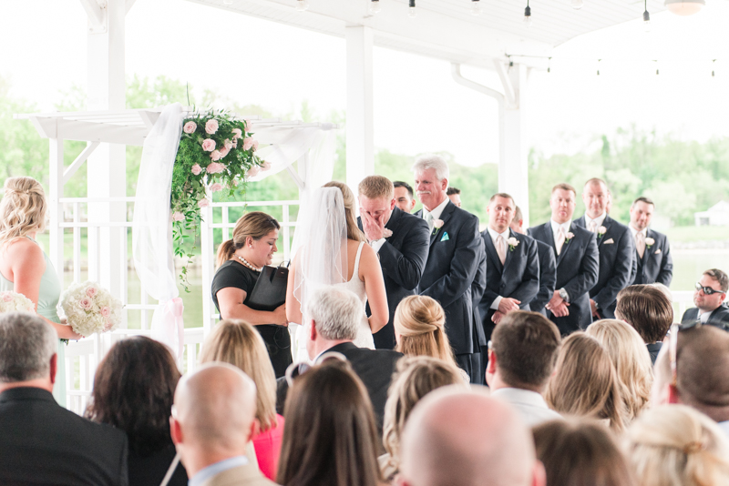 wedding photographers in maryland anchor inn pasadena groom crying ceremony