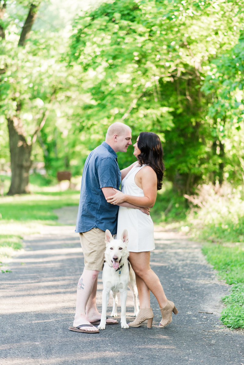 wedding photographers in maryland patapsco state park engagement session baltimore dog