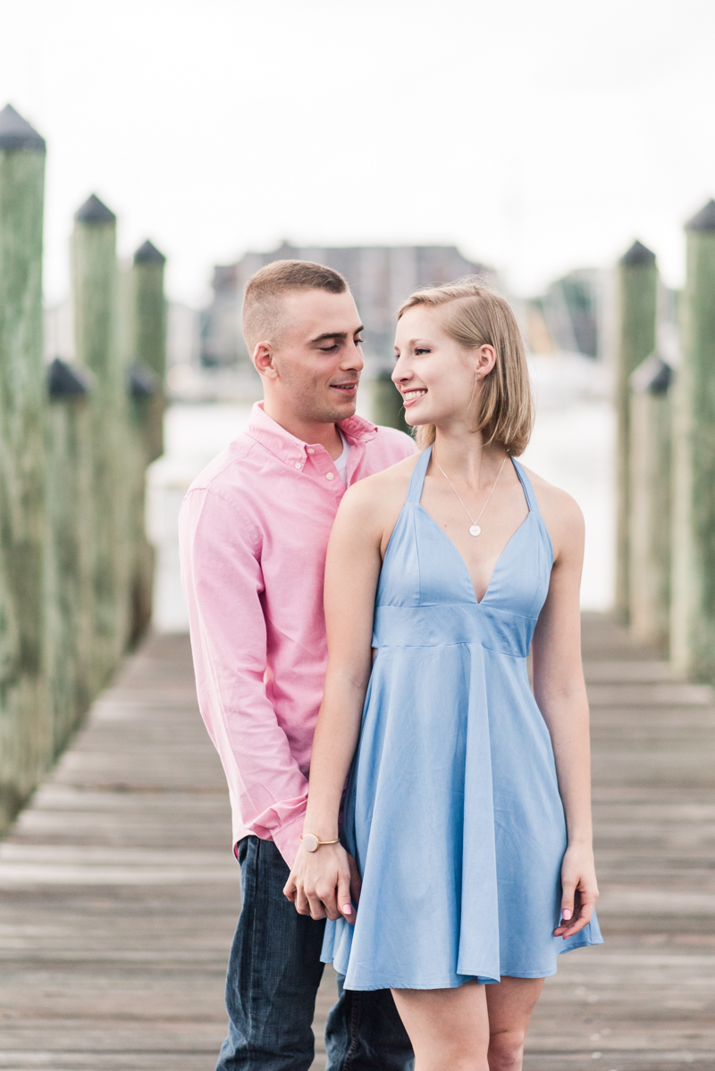 Wedding Photographers in Maryland Downtown Annapolis Engagement Session Sunrise Pastel Waterfront