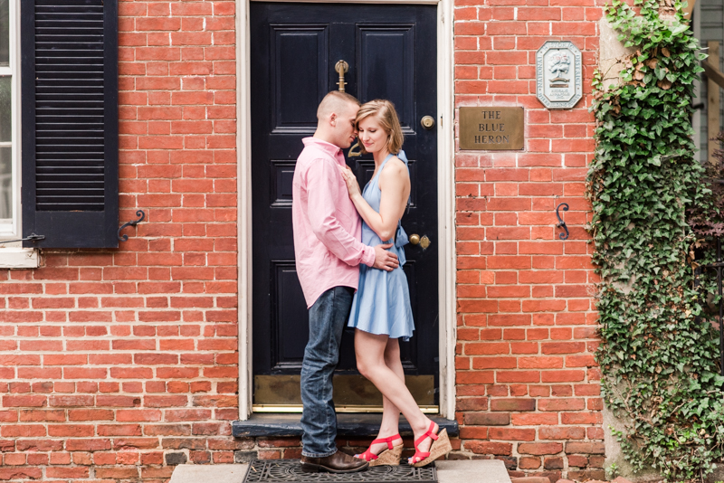 Wedding Photographers in Maryland Downtown Annapolis Engagement Session Sunrise Pastel Main Street