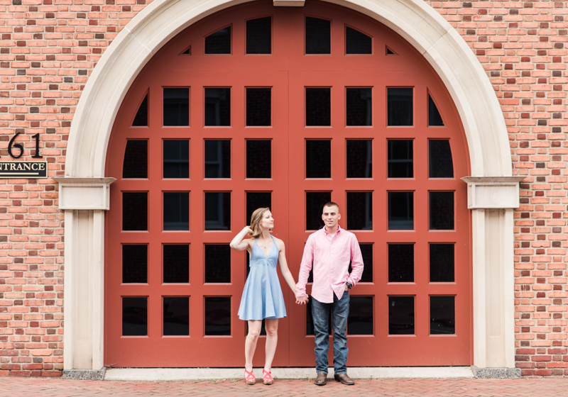 Wedding Photographers in Maryland Downtown Annapolis Engagement Session Sunrise Pastel Main Street