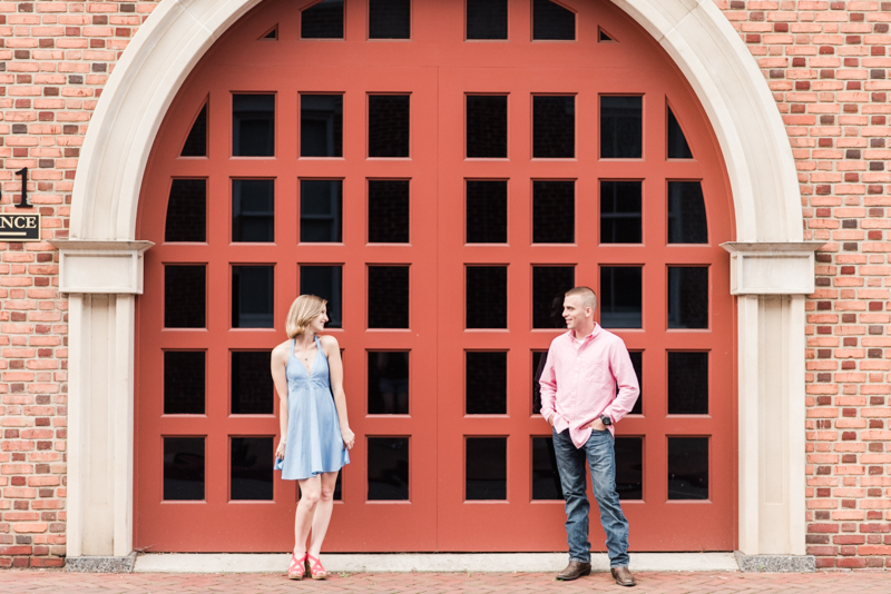 Wedding Photographers in Maryland Downtown Annapolis Engagement Session Sunrise Pastel Main Street