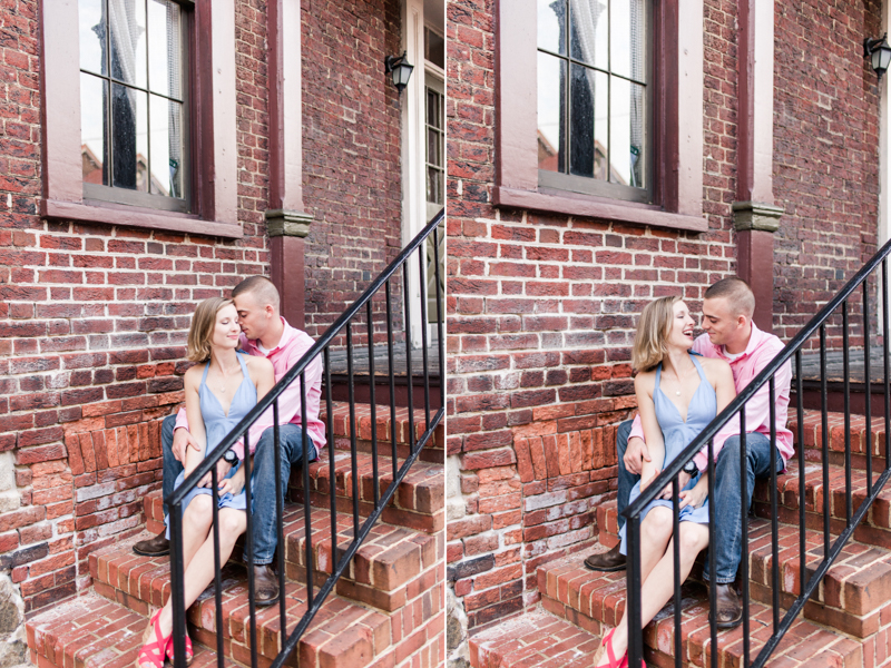 Wedding Photographers in Maryland Downtown Annapolis Engagement Session Sunrise Pastel Main Street