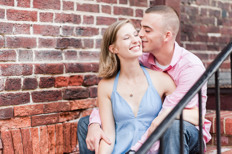 Wedding Photographers in Maryland Downtown Annapolis Engagement Session Sunrise Pastel Main Street