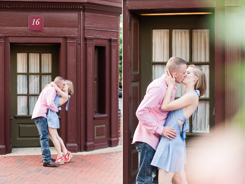 Wedding Photographers in Maryland Inn Downtown Annapolis Engagement Session Sunrise Pastel Main Street