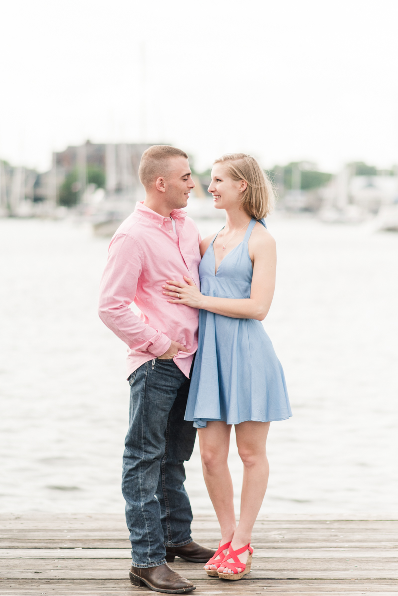 Wedding Photographers in Maryland Downtown Annapolis Engagement Session Sunrise Pastel Waterfront Ego Alley