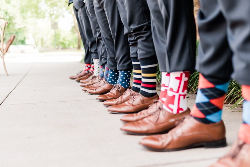 wedding photographers in maryland mt. washington mill dye house baltimore groomsmen socks