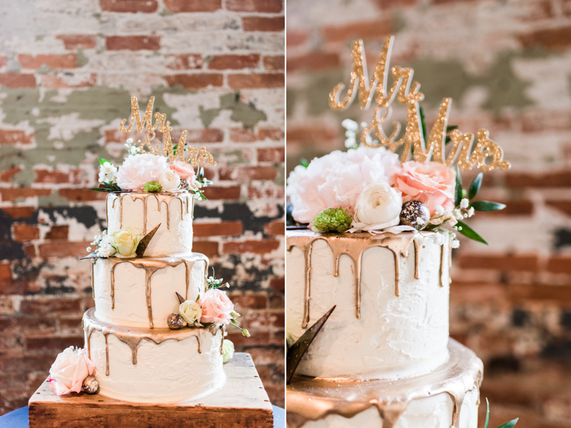 wedding photographers in maryland mt. washington mill dye house baltimore copper kitchen cake