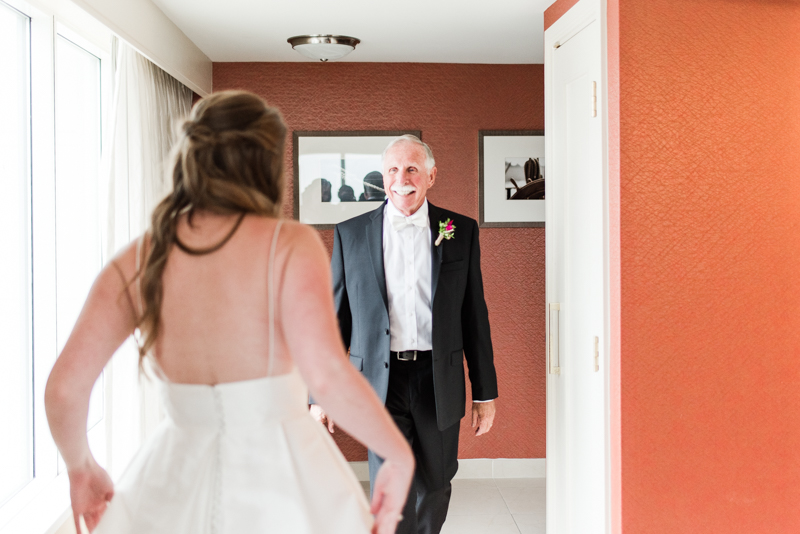 wedding photographers in maryland marriott waterfront hotel baltimore mt washington mill dye house daddy daughter first look